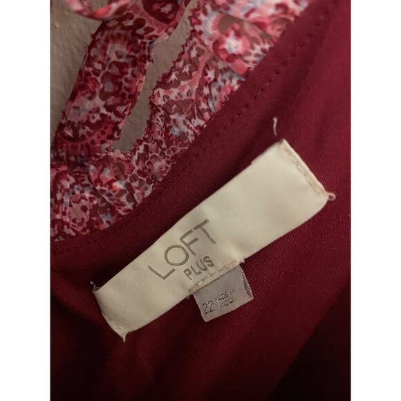 Loft Plus Women's Red Floral Flouce Tie Back Maxi Dress - 22 - Picture 4 of 16